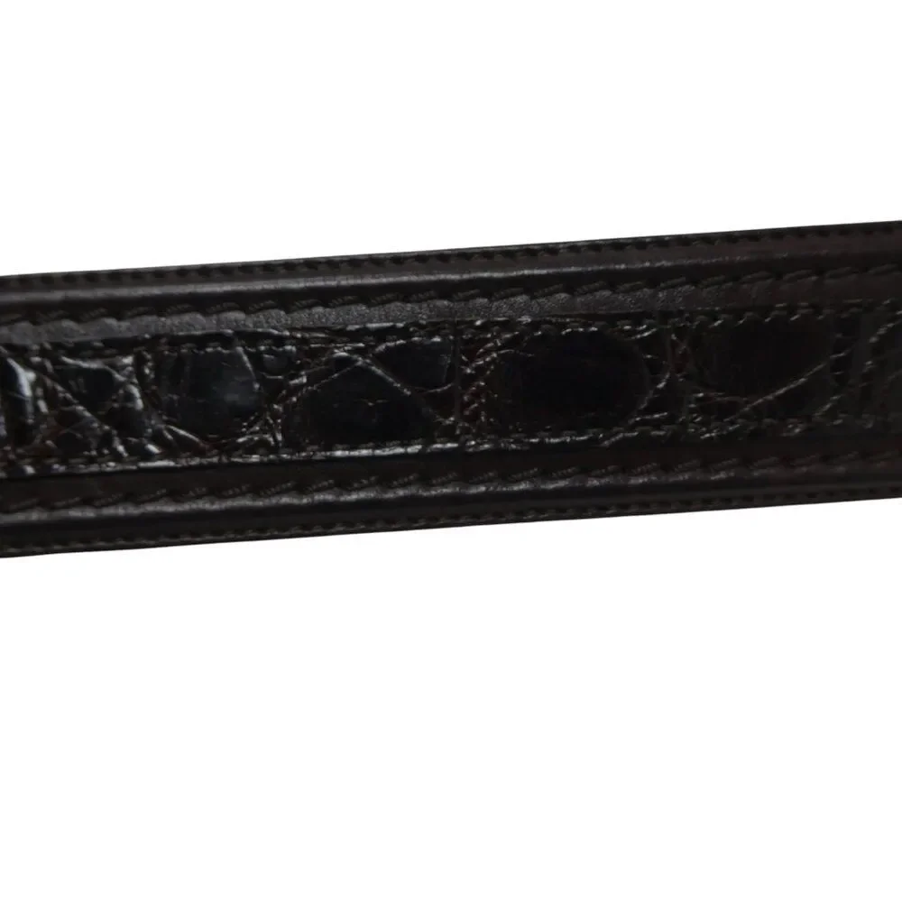 Mezlan Brown Genuine Crocodile Leather Mens Belt